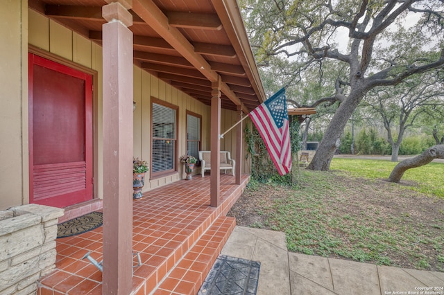 exterior space featuring covered porch