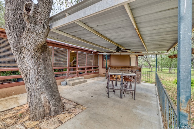 view of patio / terrace with ceiling fan