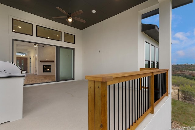 view of patio / terrace with ceiling fan