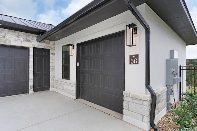 view of garage