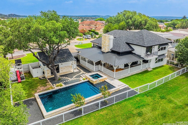 drone / aerial view featuring a residential view