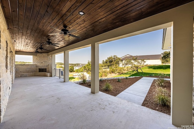 view of patio / terrace featuring ceiling fan