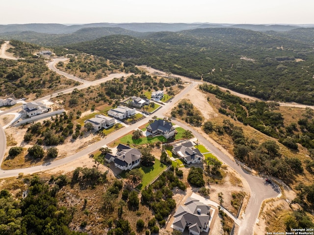 aerial view featuring a mountain view