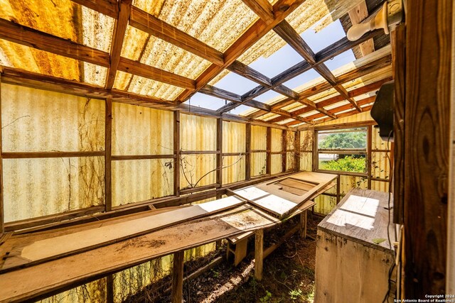 interior space with lofted ceiling