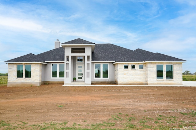 view of prairie-style home