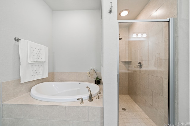 bathroom with plus walk in shower