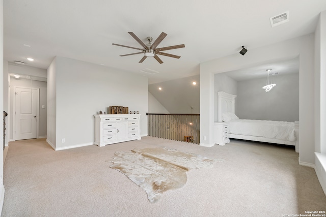 interior space featuring ceiling fan