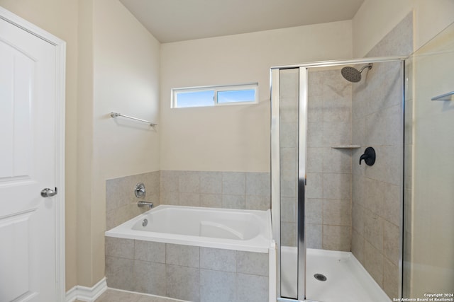 bathroom with plus walk in shower