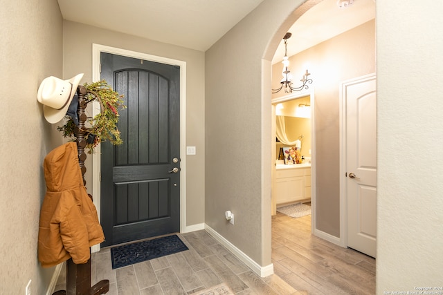 entrance foyer with hardwood / wood-style flooring