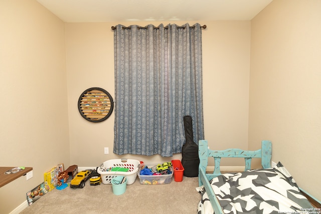 rec room with carpet flooring