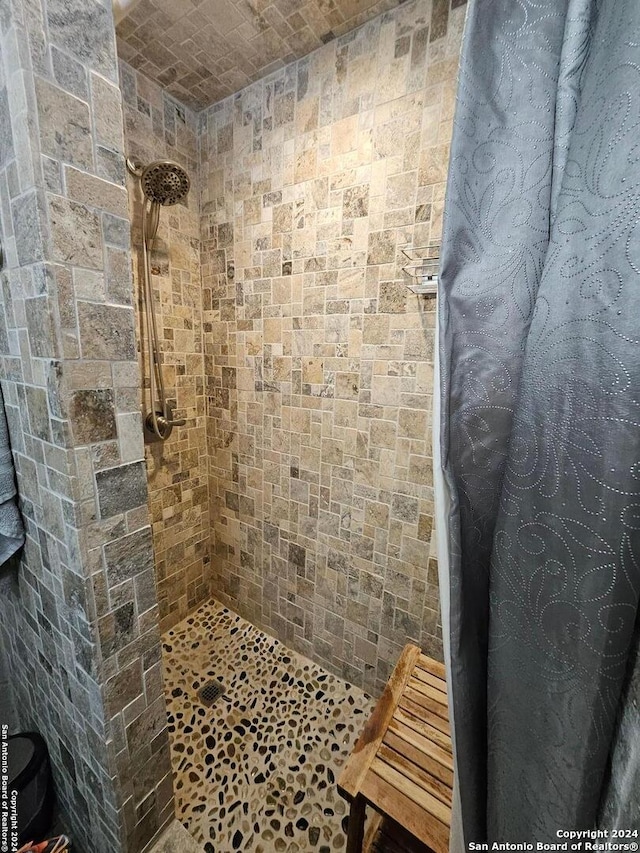 bathroom featuring a shower with curtain