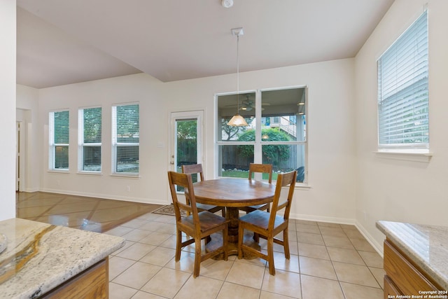 view of tiled dining room