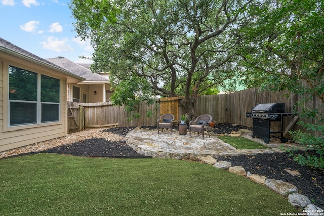 view of yard with a patio area