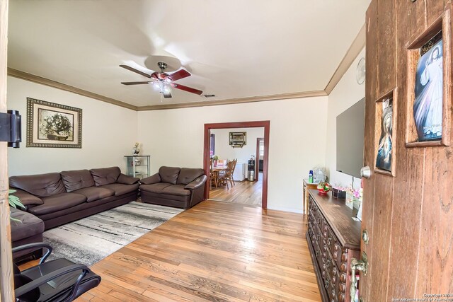 dining area with ceiling fan and hardwood / wood-style flooring