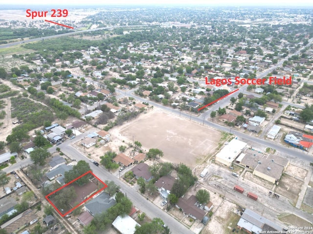 111 Casa Blanca, Del Rio, TX 78840 - aerial view of property and surrounding area featuring property boundaries highlighted