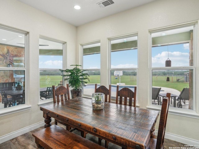 7803 US Highway 181, Falls City, TX 78113 - dining area with baseboards, wood finished floors, and recessed lighting