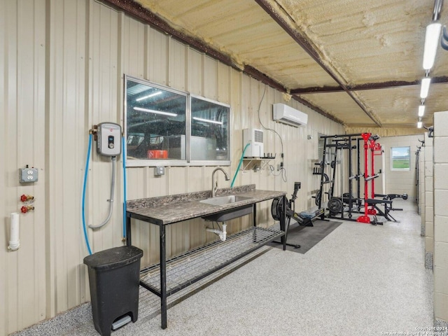 7803 US Highway 181, Falls City, TX 78113 - workout area featuring a sink and an AC wall unit