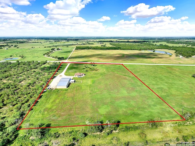7803 US Highway 181, Falls City, TX 78113 - view of rural area with property parcel outlined and a nearby body of water