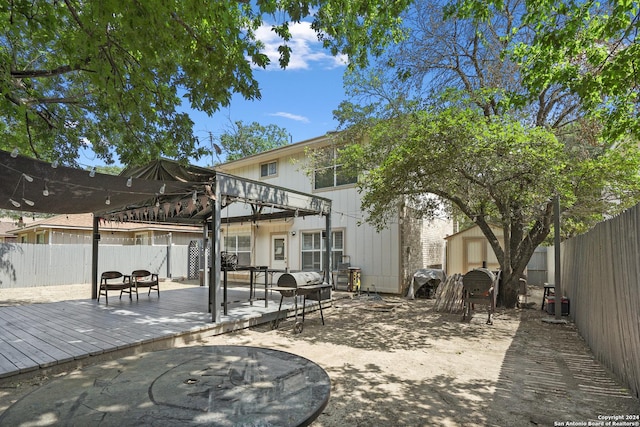 view of patio / terrace with a wooden deck