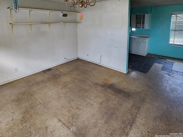 view of unfurnished dining area