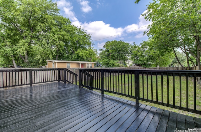 deck with a lawn