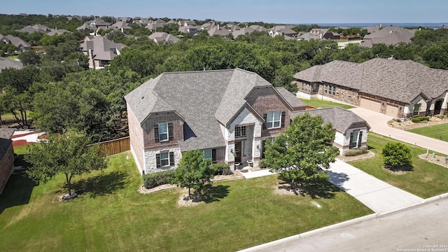 view of front of property with a front lawn