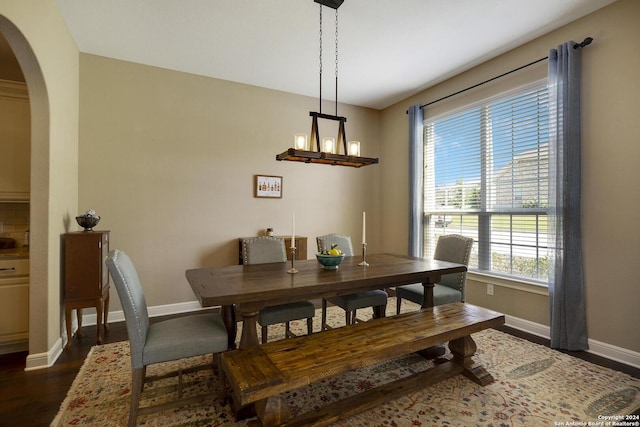 dining room featuring dark wood-type flooring