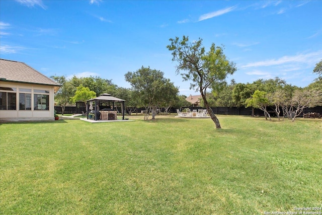 view of yard featuring a gazebo