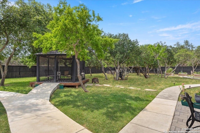 view of yard featuring a gazebo