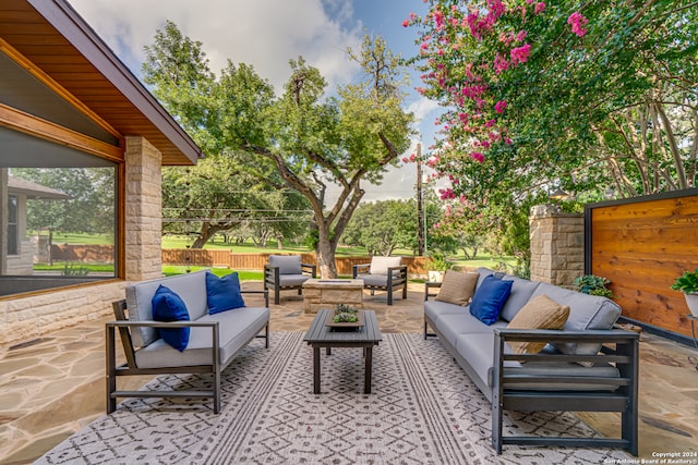 view of patio with outdoor lounge area