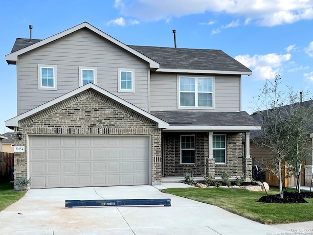 view of front of house with a front lawn