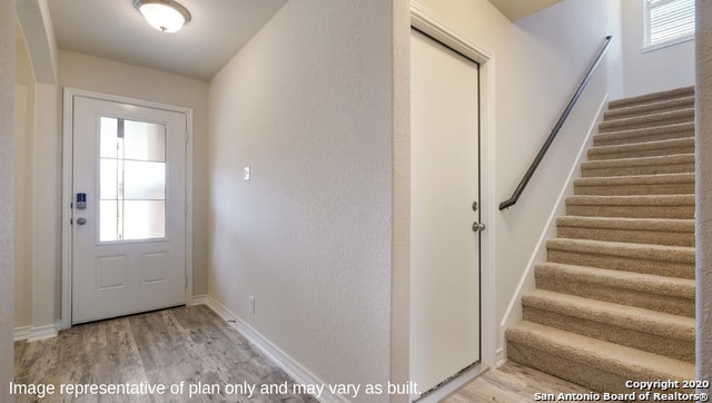 entryway featuring light hardwood / wood-style flooring