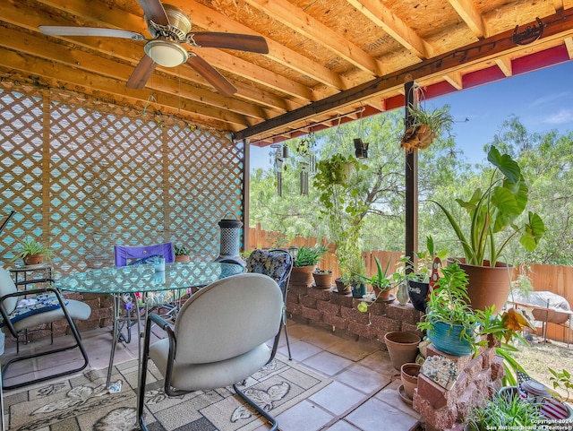 view of patio / terrace with ceiling fan