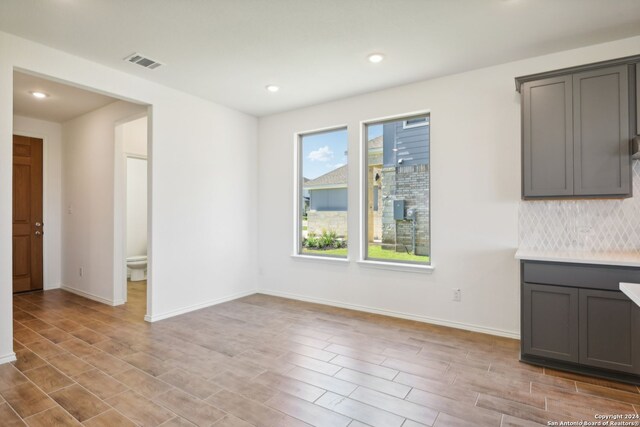 view of unfurnished dining area