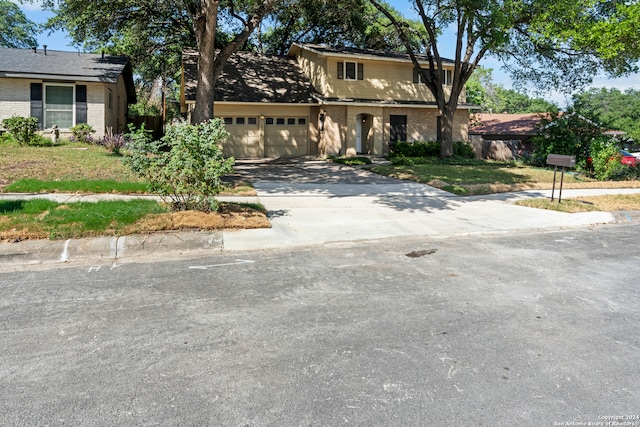 view of property with a garage