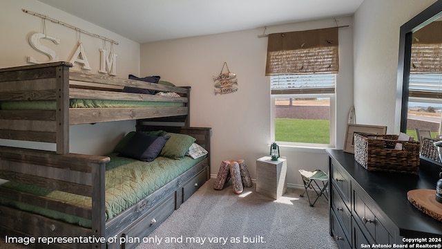 bedroom featuring carpet flooring