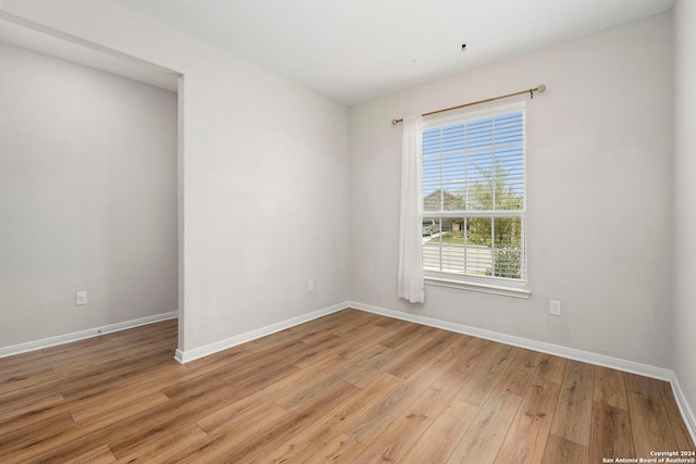 empty room featuring light wood-type flooring