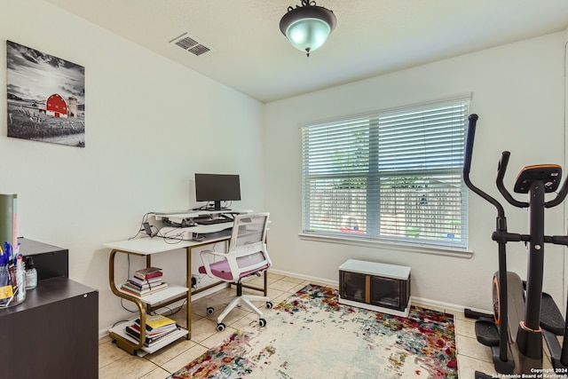 view of tiled office space