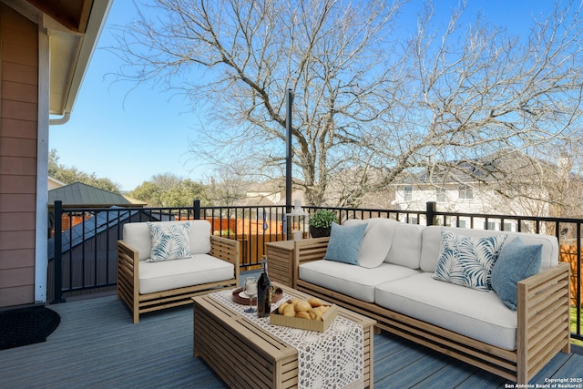 deck with outdoor lounge area