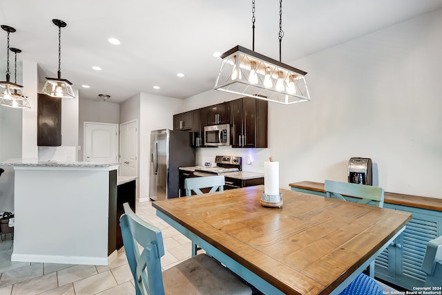 view of tiled dining space