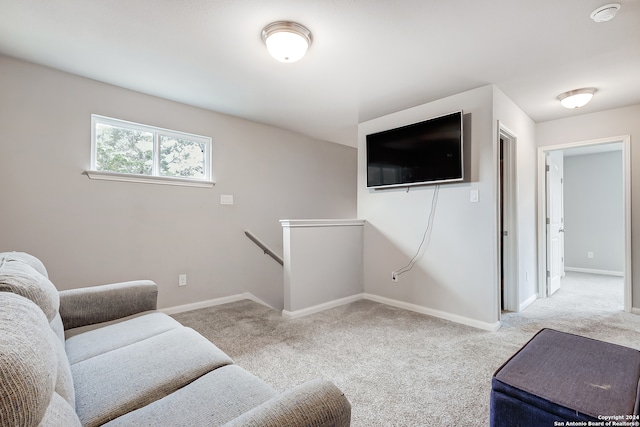 living room featuring carpet flooring