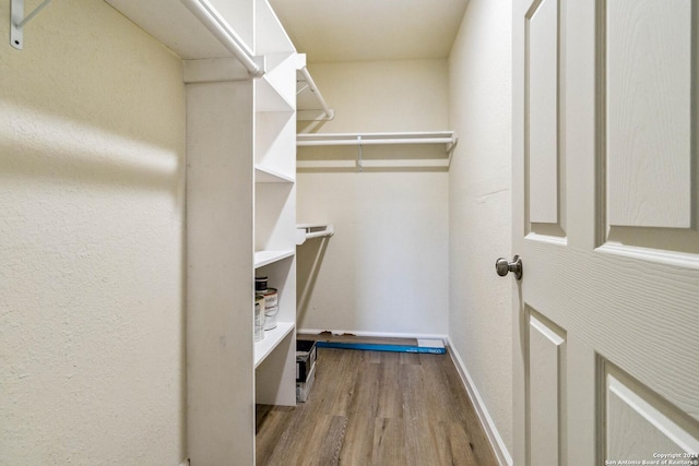 spacious closet with light wood-type flooring