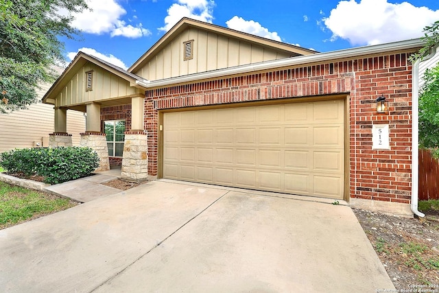 view of front of house with a garage