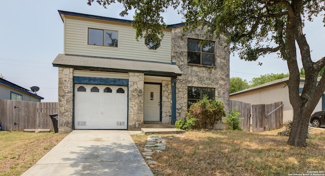 view of front facade featuring a garage