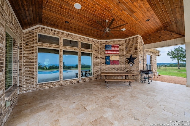 view of patio / terrace with a ceiling fan