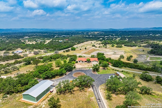 bird's eye view with a mountain view