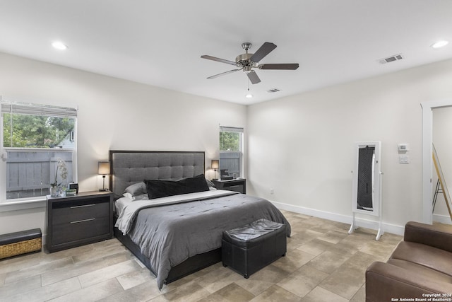 bedroom with ceiling fan