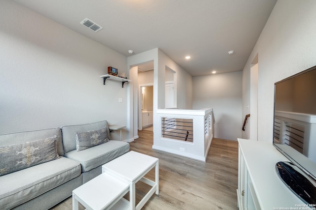 living room featuring light hardwood / wood-style flooring