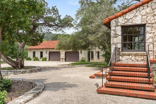 view of front of house with a garage