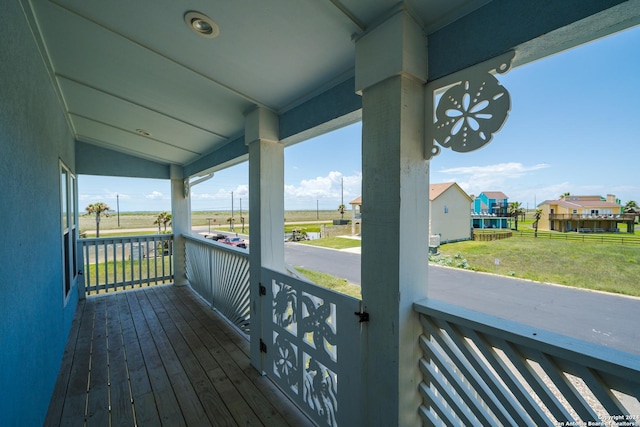 deck featuring covered porch